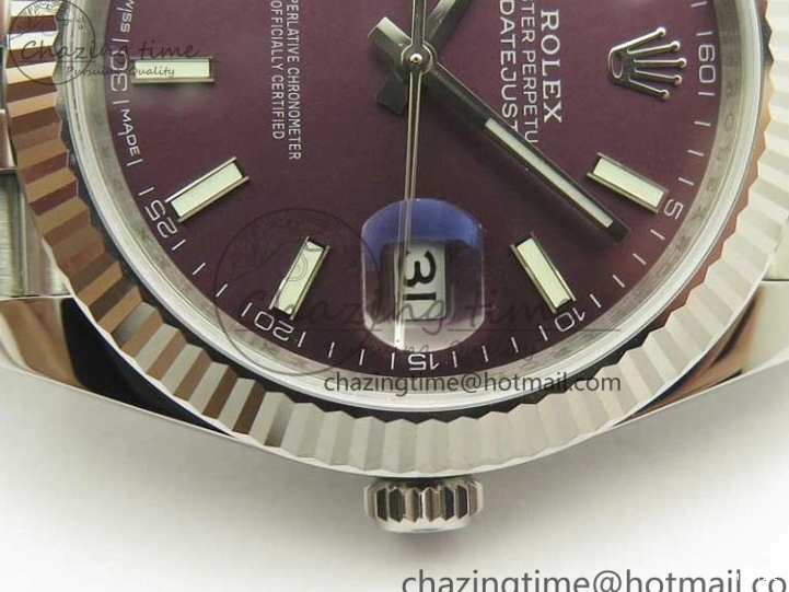 MiroTime 0215 DateJust 126334 SS REF 1:1 Best Edition Purple Dial Stick Markers on New version Jubilee Bracelet A TopPick 3422